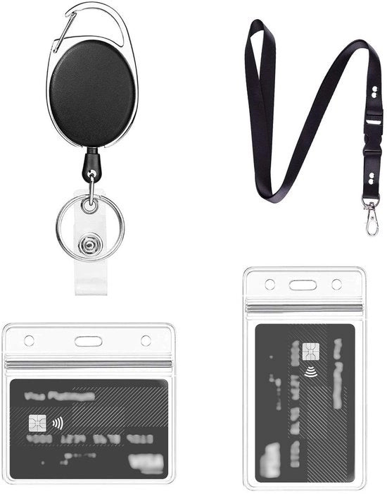 Set di 4 Hanger per ID Card e Chiavi, con Lint in Lino di 54 cm, Impermeabile e Riutilizzabile