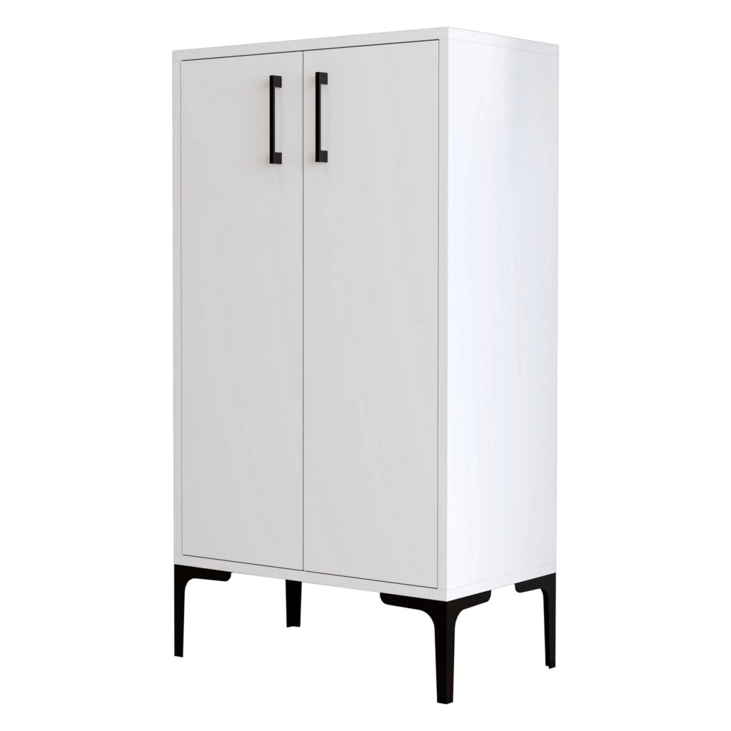 Mobile Portascarpe Cavalieri, Scarpiera 4 Ripiani, 60x35x111h cm Bianco