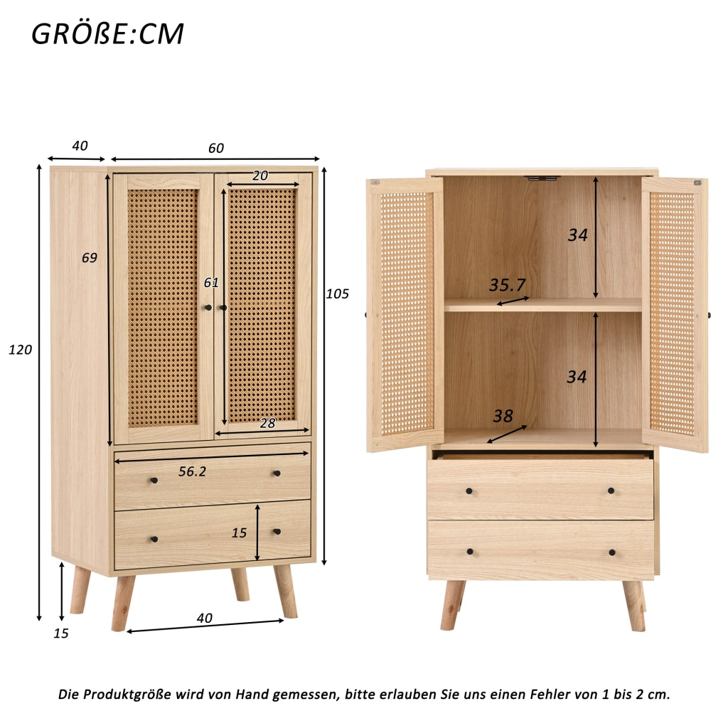 Mobile TV con Ante e Cassetti ¨C MINIMAL ¨C Legno, 60 cm