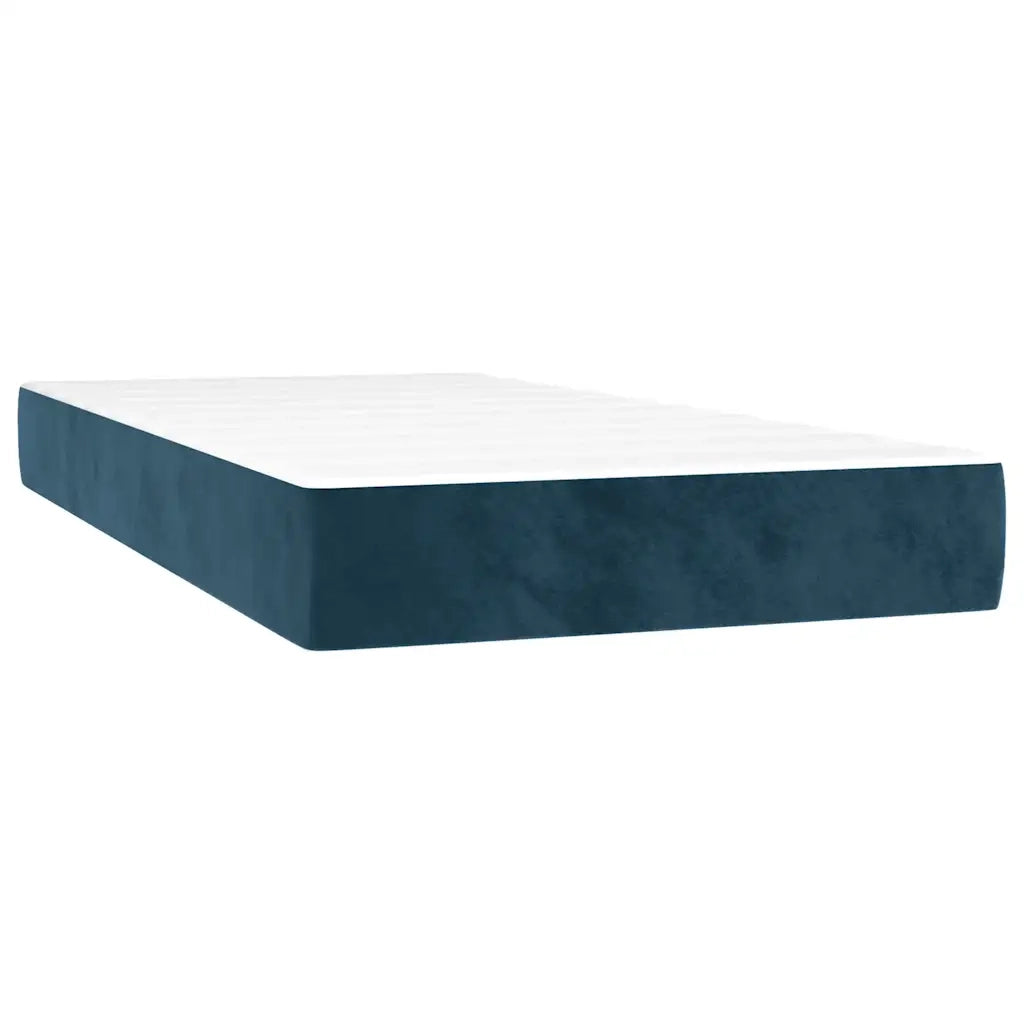 Letto a Molle con Materasso e LED Blu Scuro 100x200 cm 3134631