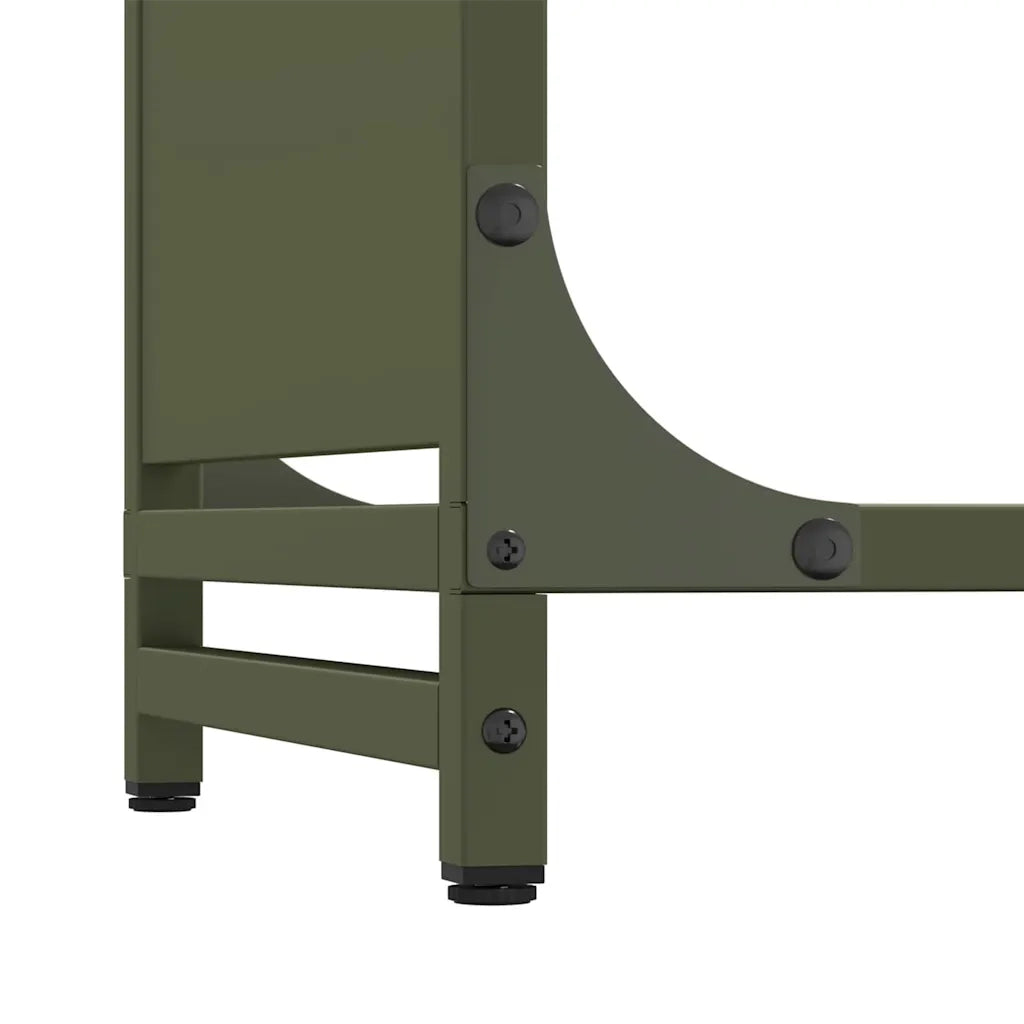 Rastrelliera per Legna da Ardere-Portalegna Verde Oliva 44x28x90 cm