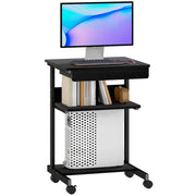 Scrivania per Computer con Cassetto e Ripiani ¨C Xylo ¨C Legno e Metallo Nero 56x51x79 cm