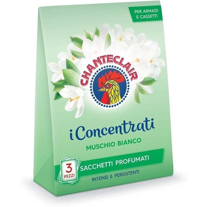 CHANTECLAIR I CONCENTRATI SACCHETTI PROFUMATI  3PZ MUSCHIO BIANCO INTENSI E RESISTENTI