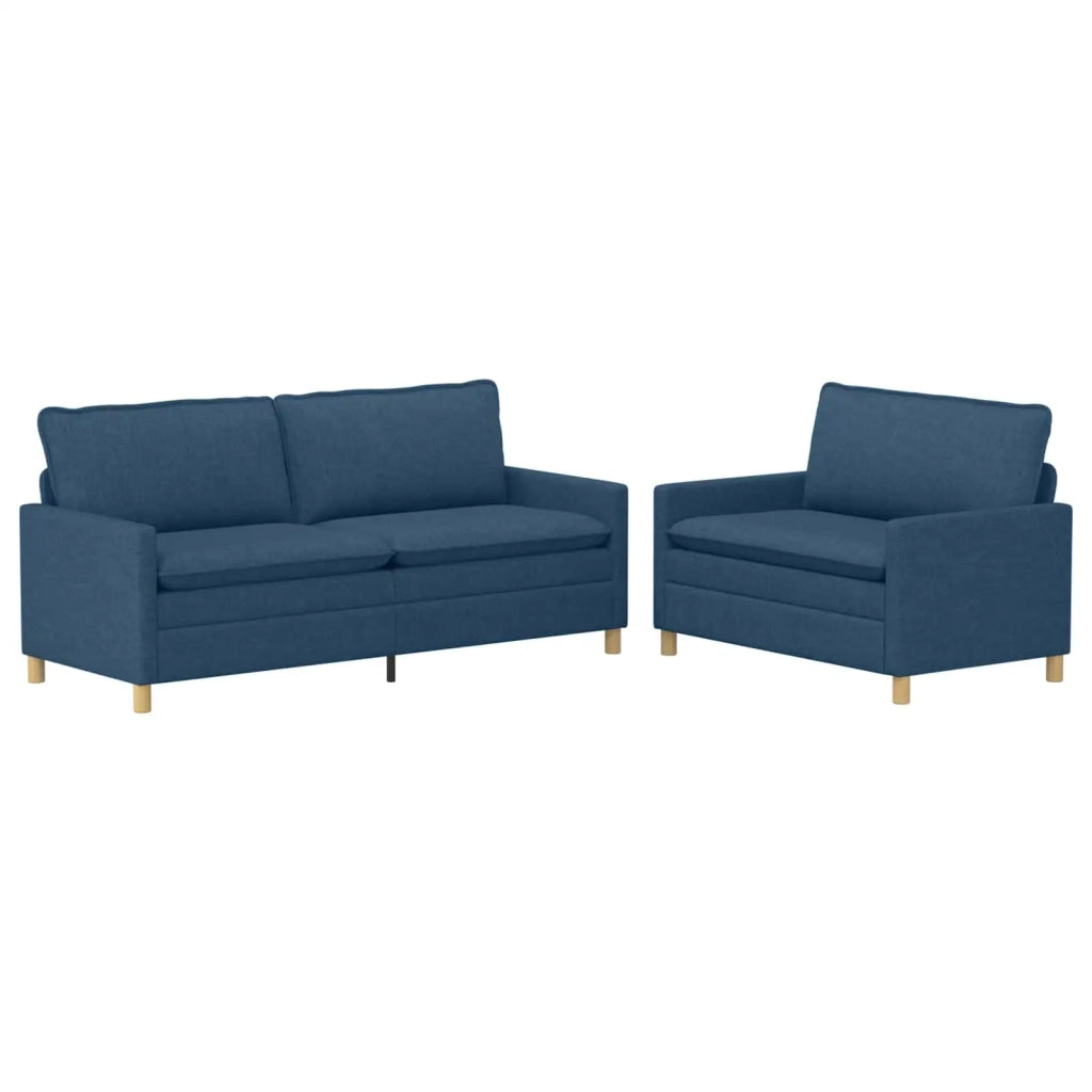 Set di divani 2 pz Blu Tessuto 3417126