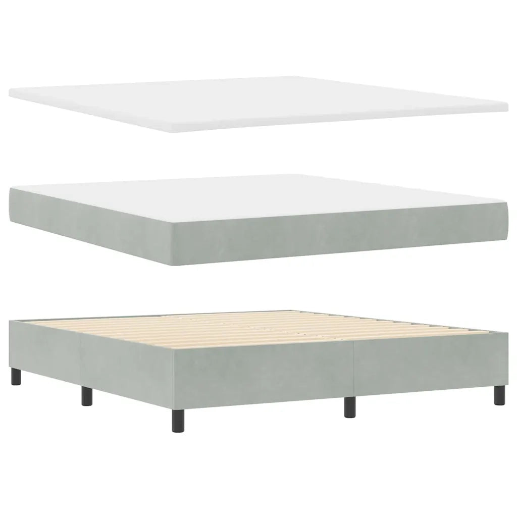 Letto a Sorgente LED Grigio chiaro 180 x 200 cm Tessuto
