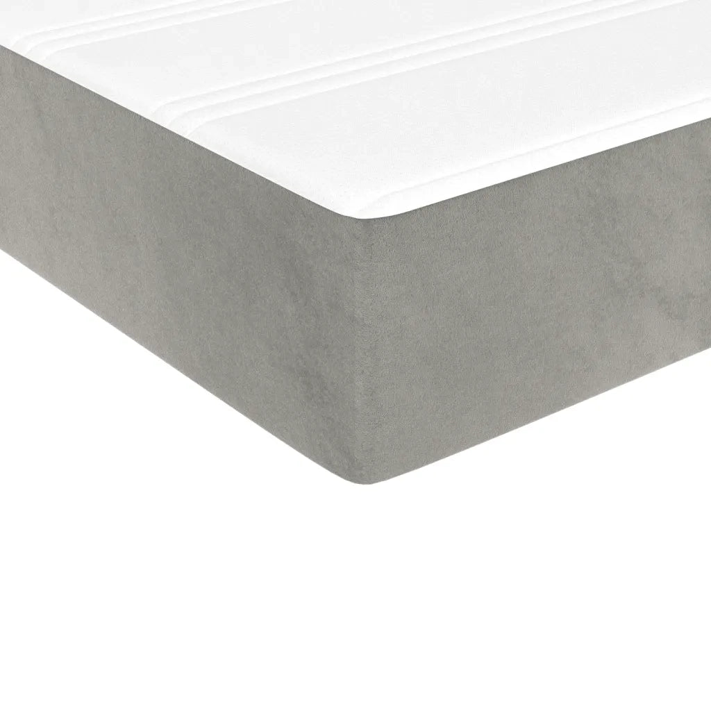 Materasso a Molle Insacchettate Rigidit¨¤ Media Grigio Chiaro 100x200x20 cm in Velluto
