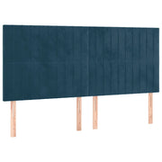 Testiera | Testata Blu Scuro 200x5x118/128 cm Velluto