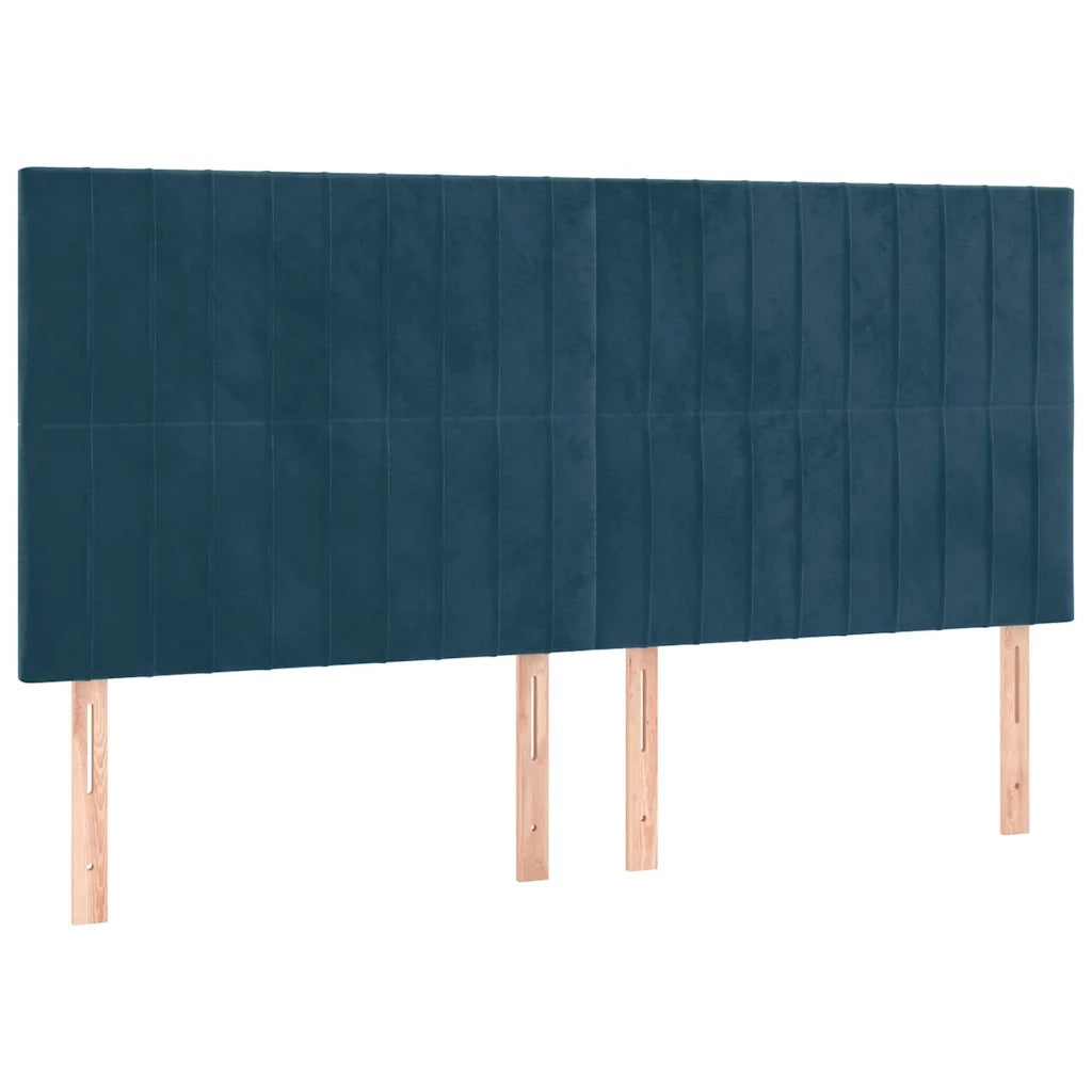 Testiera | Testata Blu Scuro 200x5x118/128 cm Velluto
