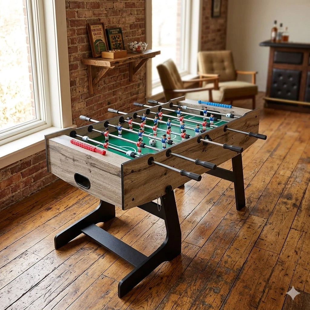 Tavolo da Calcio Balilla Deluxe Pieghevole Verticale