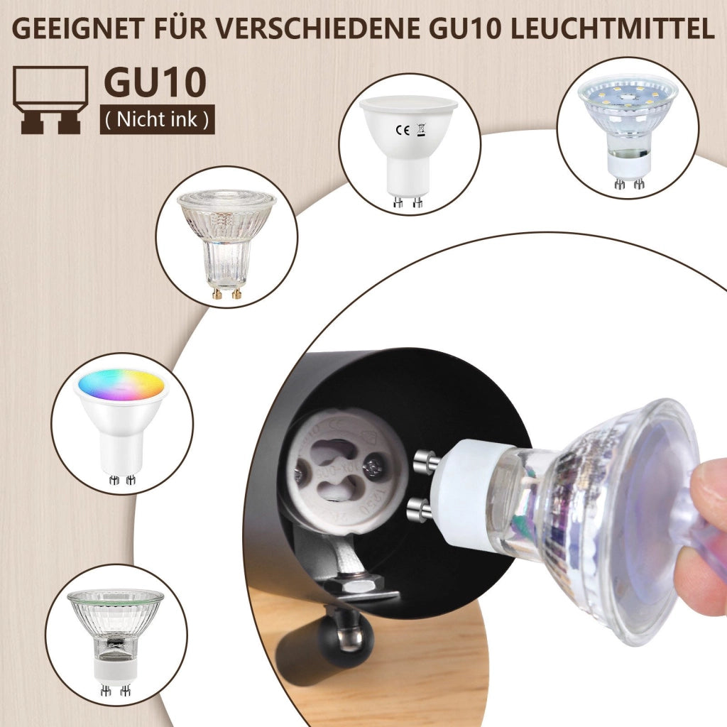 ZMH Faretto da soffitto 1 luce GU10 girevole 350° per corridoio
