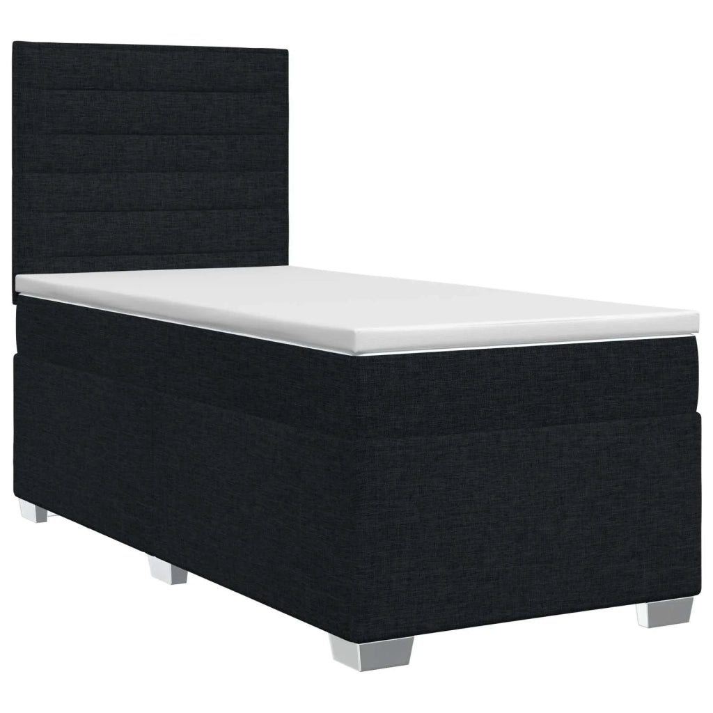 Letto box spring con materasso Nero 90 x 200 cm Tessuto 3454777