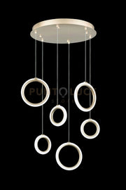 SOSPENSIONE 6 LUCI PINTA ORO LED 3000K 2520LM 42W DIMMERABILE SENZA VETRO DIMMERABILE