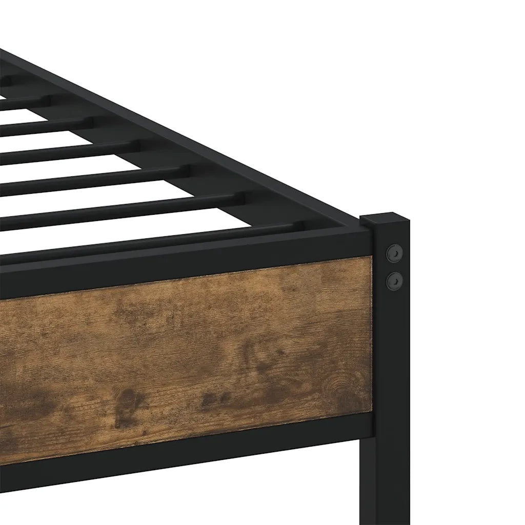 Giroletto senza Materasso in Metallo-Struttura Letto Rovere Fumo 180x200 cm 392132