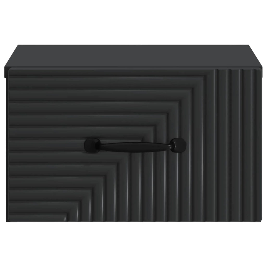 Mobiletto da notte a muro 2 pcs Nero 34,5 x 33 x 20 cm 898598