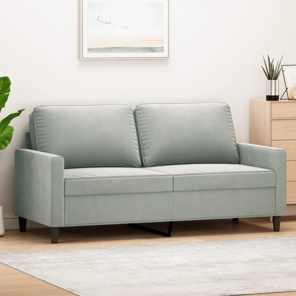 Divano a 2 Posti-Sofa 2 Posti Grigio Chiaro 140 cm in Velluto 422112