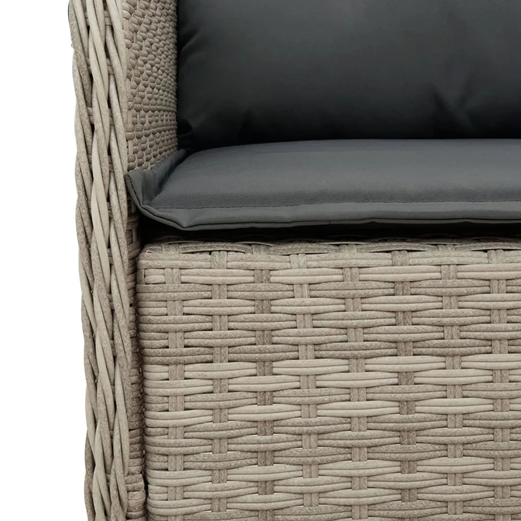 Set Pranzo da Giardino 5pz con Cuscini Grigio Chiaro Polyrattan 3211992