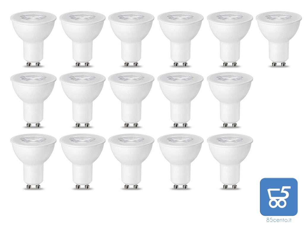16 pz Lampadina LED GU10, 5.5W (equivalenti a 50W) Luce Bianca Calda 2700K Dimmerabile