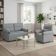 Set di divani 2 pz Grigio Chiaro Tessuto 3424843