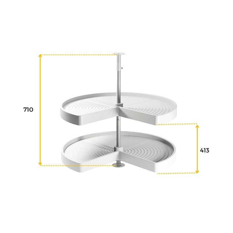 Tappeto goffrato antiscivolo per cassetti, punteggiato, lunghezza 20m x 480mm, Tecnoplastica, Grigia