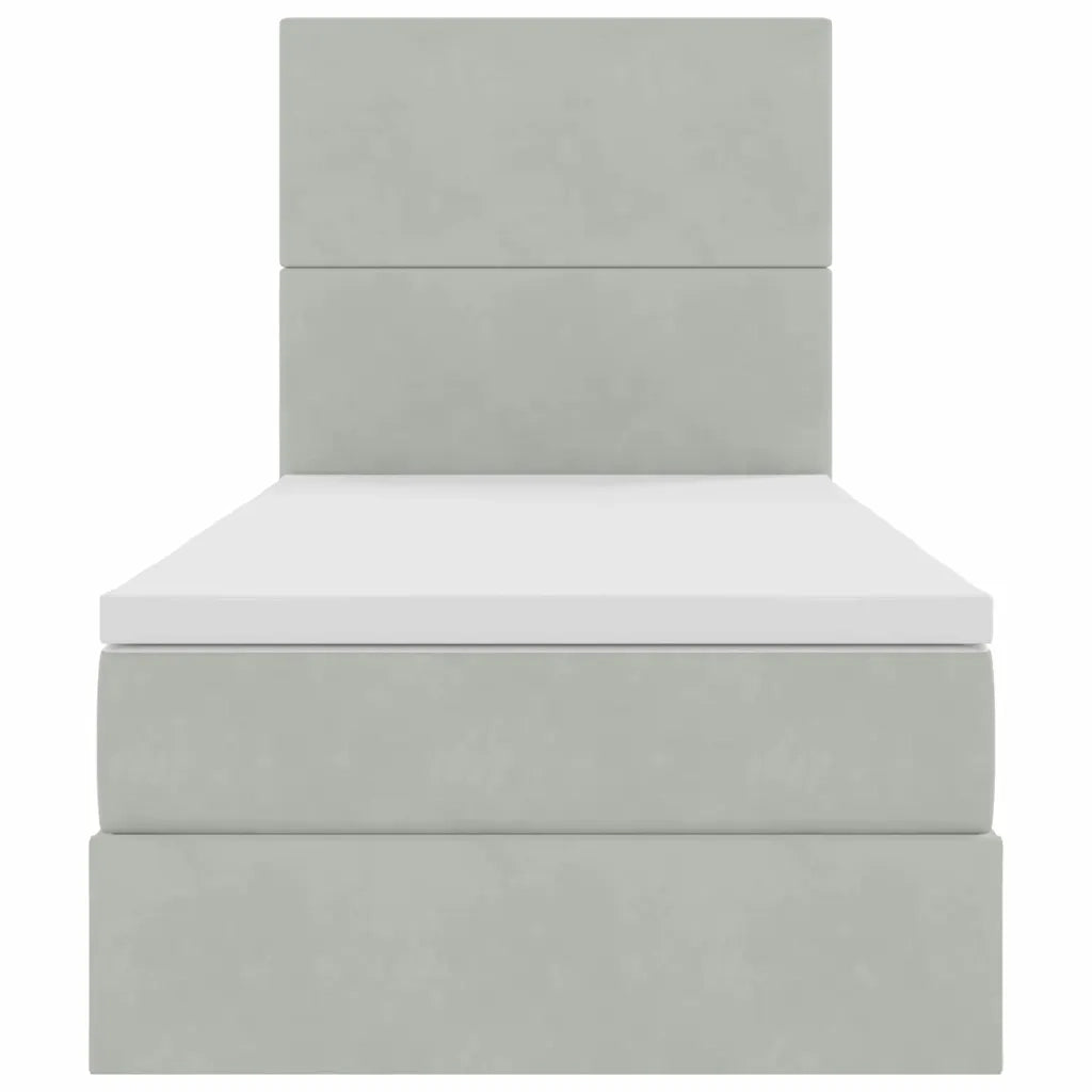 Letto con contenitore e LED Grigio chiaro 100 x 200 cm Velluto 3372585