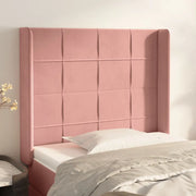 Testiera ad Orecchio-Testata con Orecchie Nera 83x16x118/128 cm in Velluto 935643