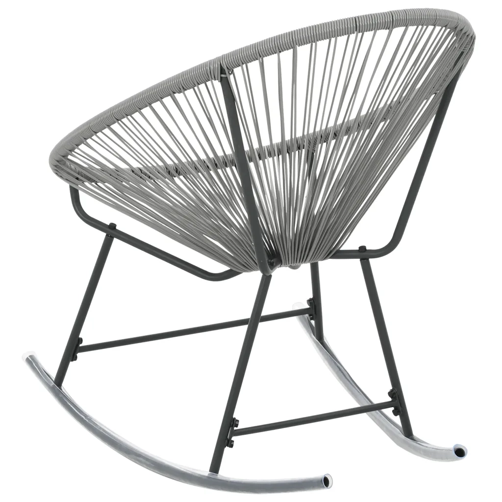 Sedia a Dondolo da Esterno Grigia in Polyrattan 44482