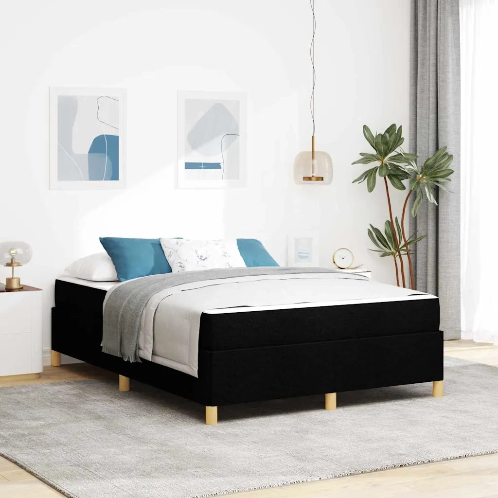 Struttura del letto con materasso Nero 160 x 200 cm Tessuto
