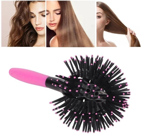 Balayaggio Ronde Bal - Borstello Anticarro - Per Capelli Bagnati/Secchi - Borstello da Stile Portatile - Resistente a Temperature Elevate - Protegge i Capelli