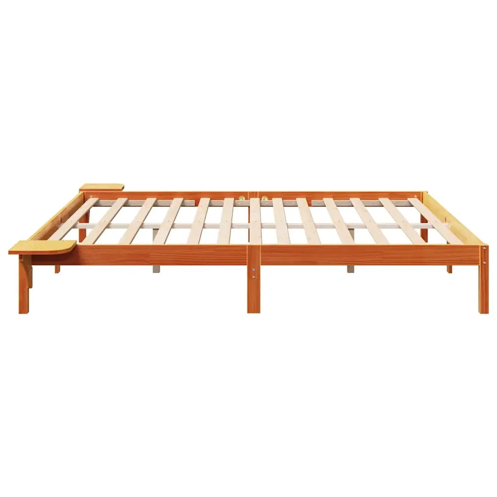 Struttura del letto Marrone cerato 200 x 200 cm Pino massello 873177