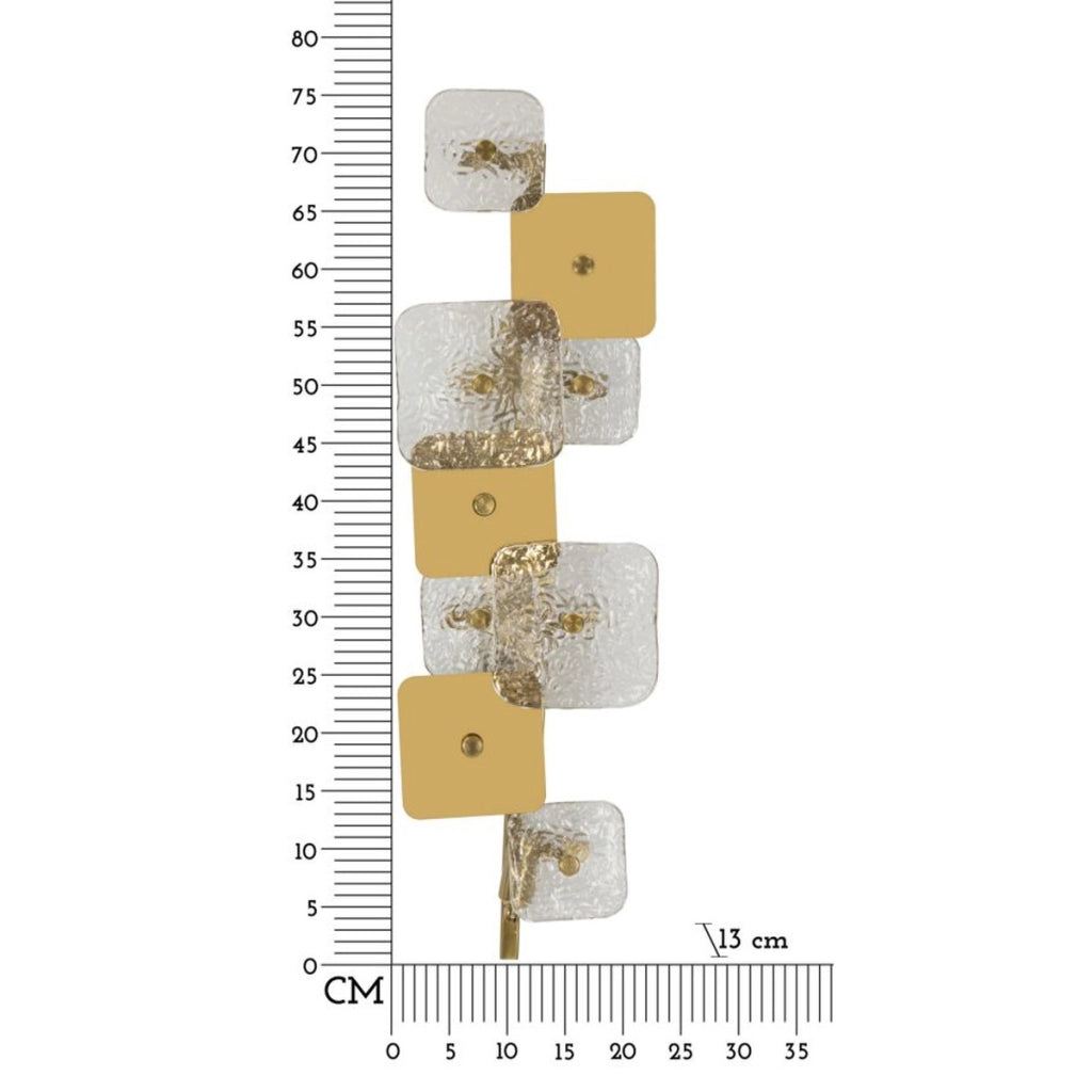 Lampada a Parete VKH58, Oro, Metallo, 24x13x76 cm