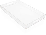 Piatto rettangolare per servizio - trasparente acrilico - 1 pezzo - 40x30x5 cm