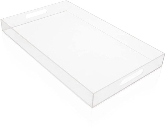 Piatto rettangolare per servizio - trasparente acrilico - 1 pezzo - 40x30x5 cm
