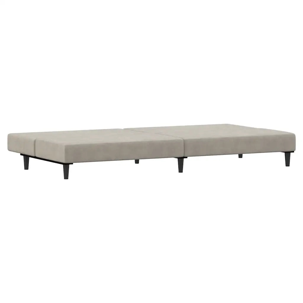 Divano Letto a 2 Posti-Sofa Letto 2 Posti-Daybed Grigio Chiaro in Velluto 520191