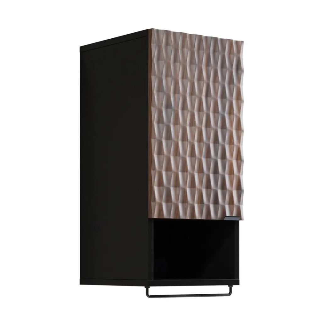 Set di 3 mobili da bagno KING – Rovere scuro e nero - 60 cm