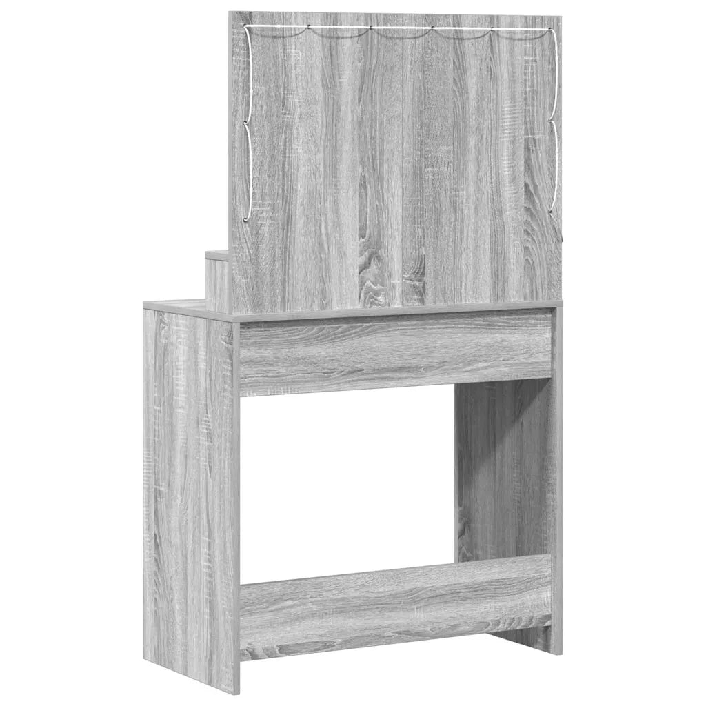 Toeletta | Tavolo da Trucco con specchio Grigio Sonoma 78,5 x 41 x 135 cm