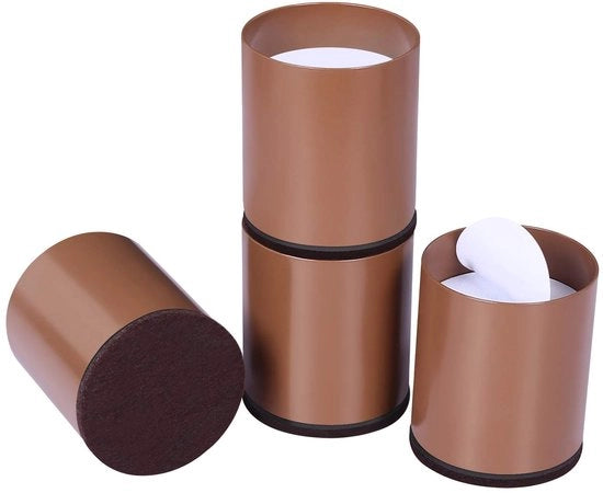 Alzabianchi per letto 6 cm - Alzabianchi per mobili pesanti - Set da 4 - Rondi - In acciaio massello - Protezioni per gambe di tavolo