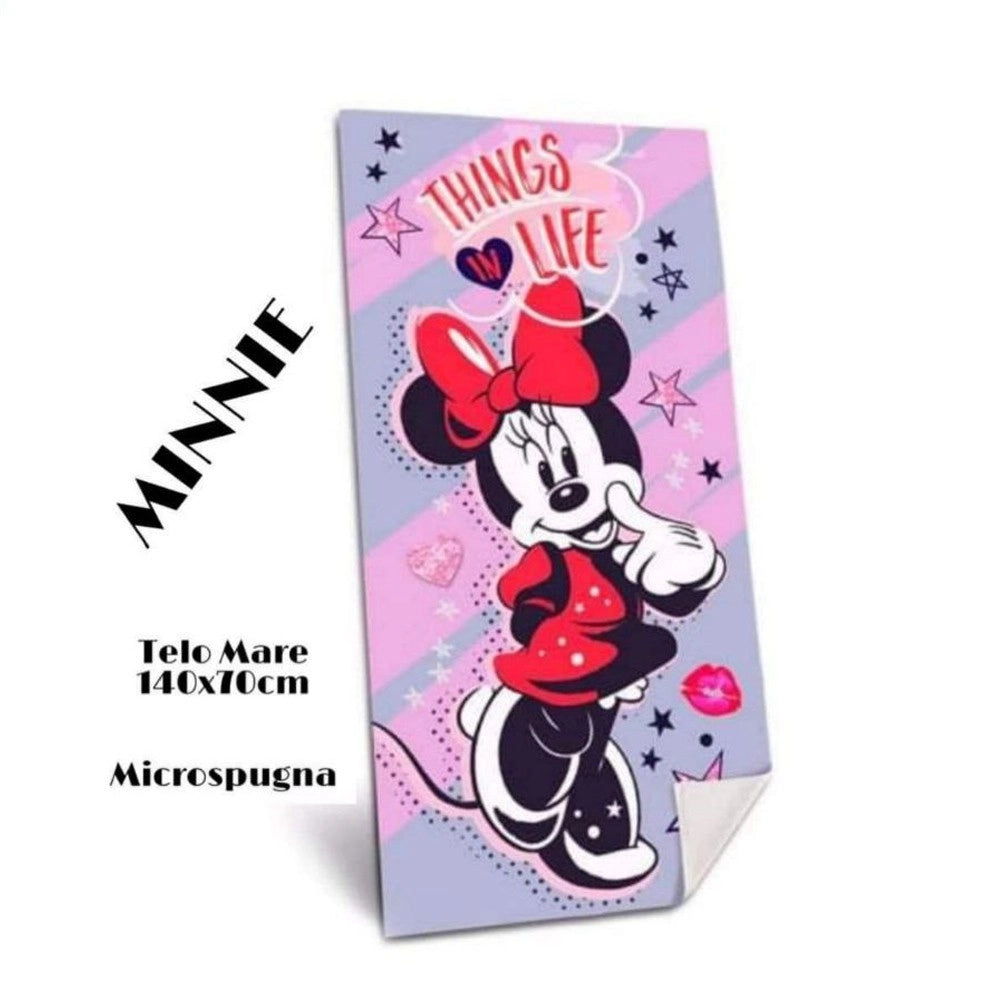 Trade Shop - Telo Mare In Cotone 140X70 Asciugamano Mare Minnie Mouse + Sacca In Omaggio -