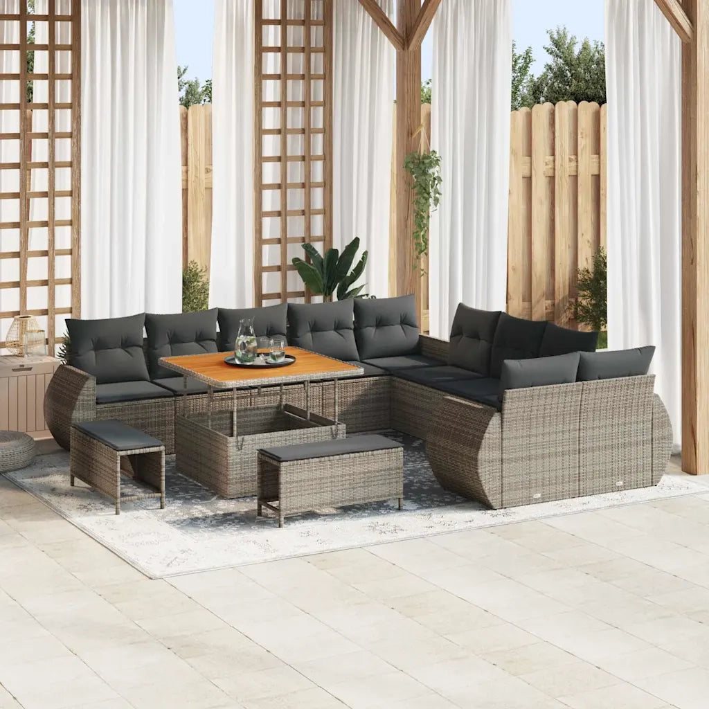 Set Divano da Giardino 13 pcs Grigio polyrattan 3361928