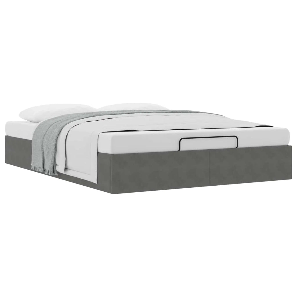 Letto ottomano Grigio Scuro Dimensione intera Velluto 3403073