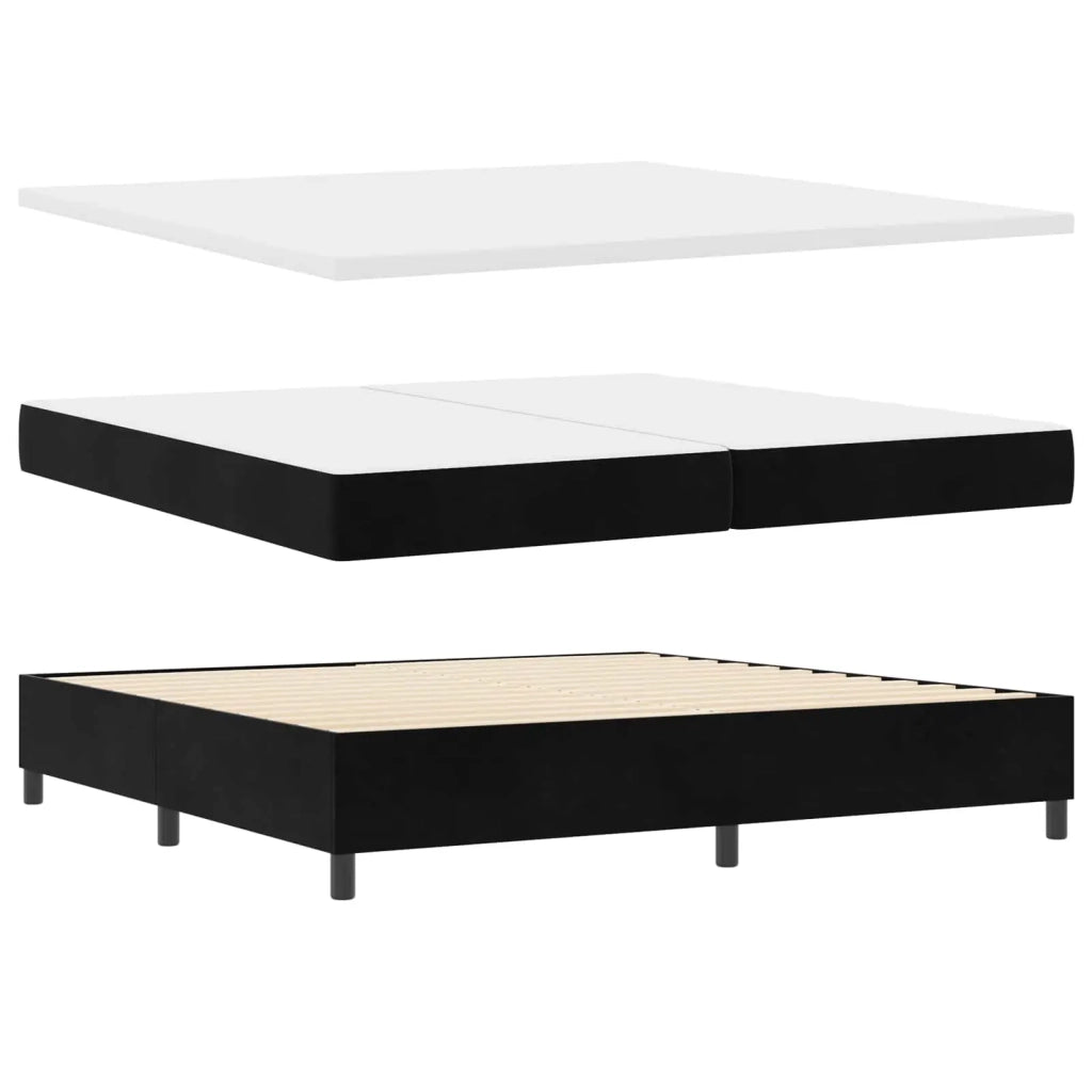 Letto a molle con strisce LED Nero 200 x 200 cm Velluto 3343888