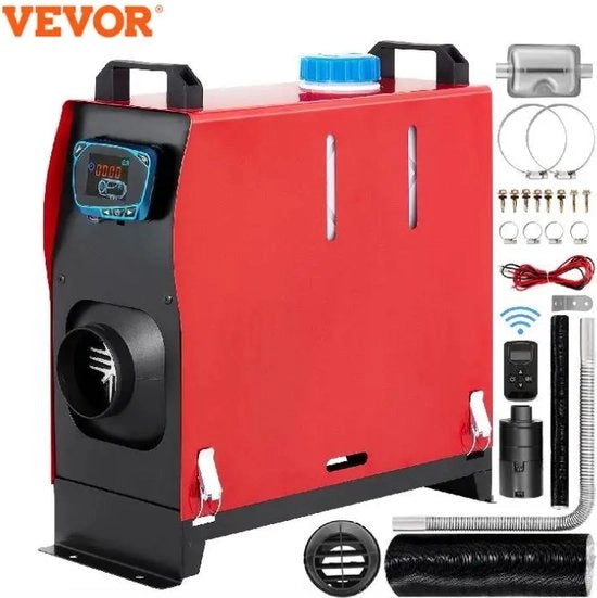 Riscaldatore Diesel per Auto, Caravan, Zona di Stoccaggio, Bus, Barca - 8KW 12V - Rosso