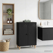 Mobiletto da Bagno ALKMAAR Nero 59,5 x 31 x 80 cm 896176