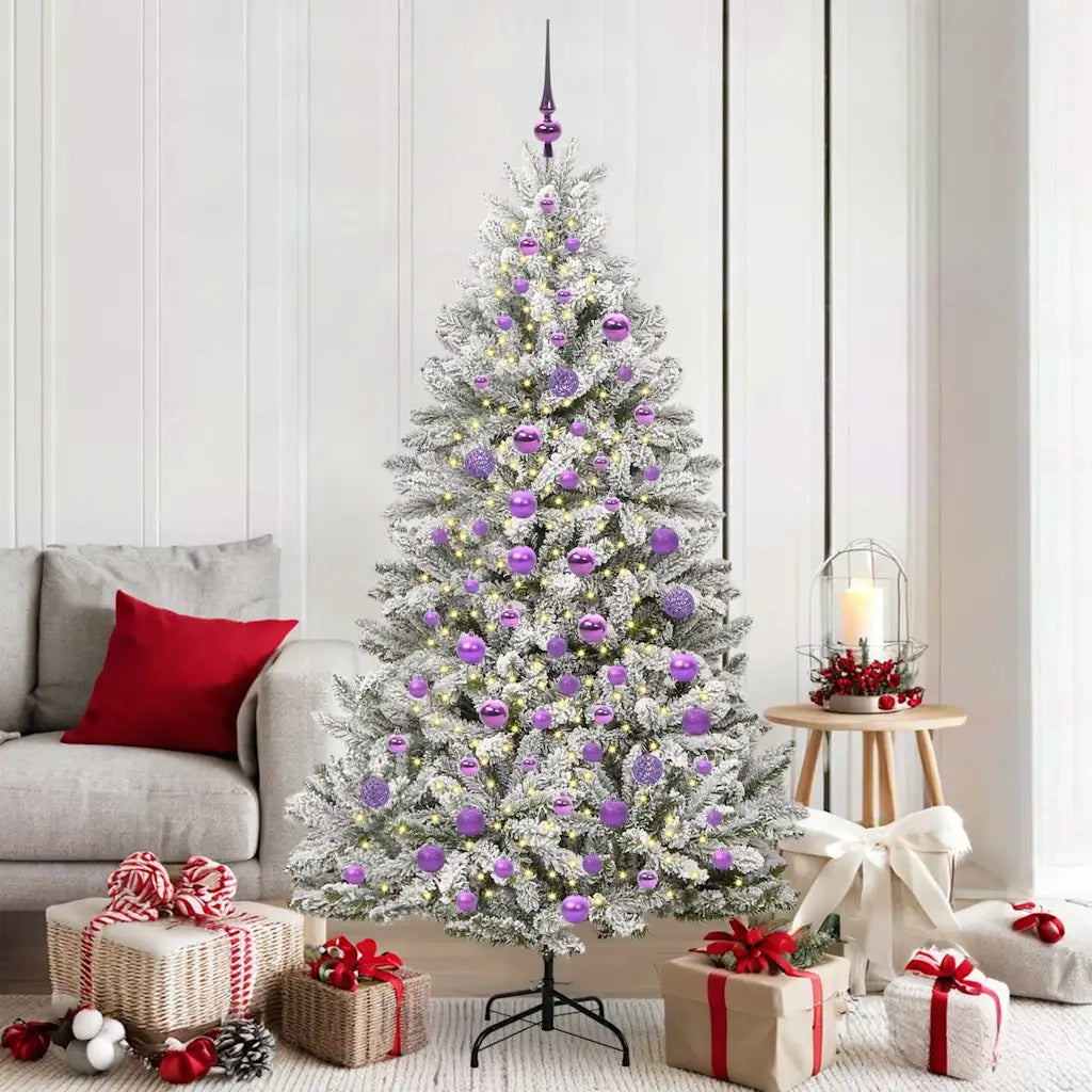 Albero di Natale artificiale con 300 LED Verde e Bianco 180 cm 3395754