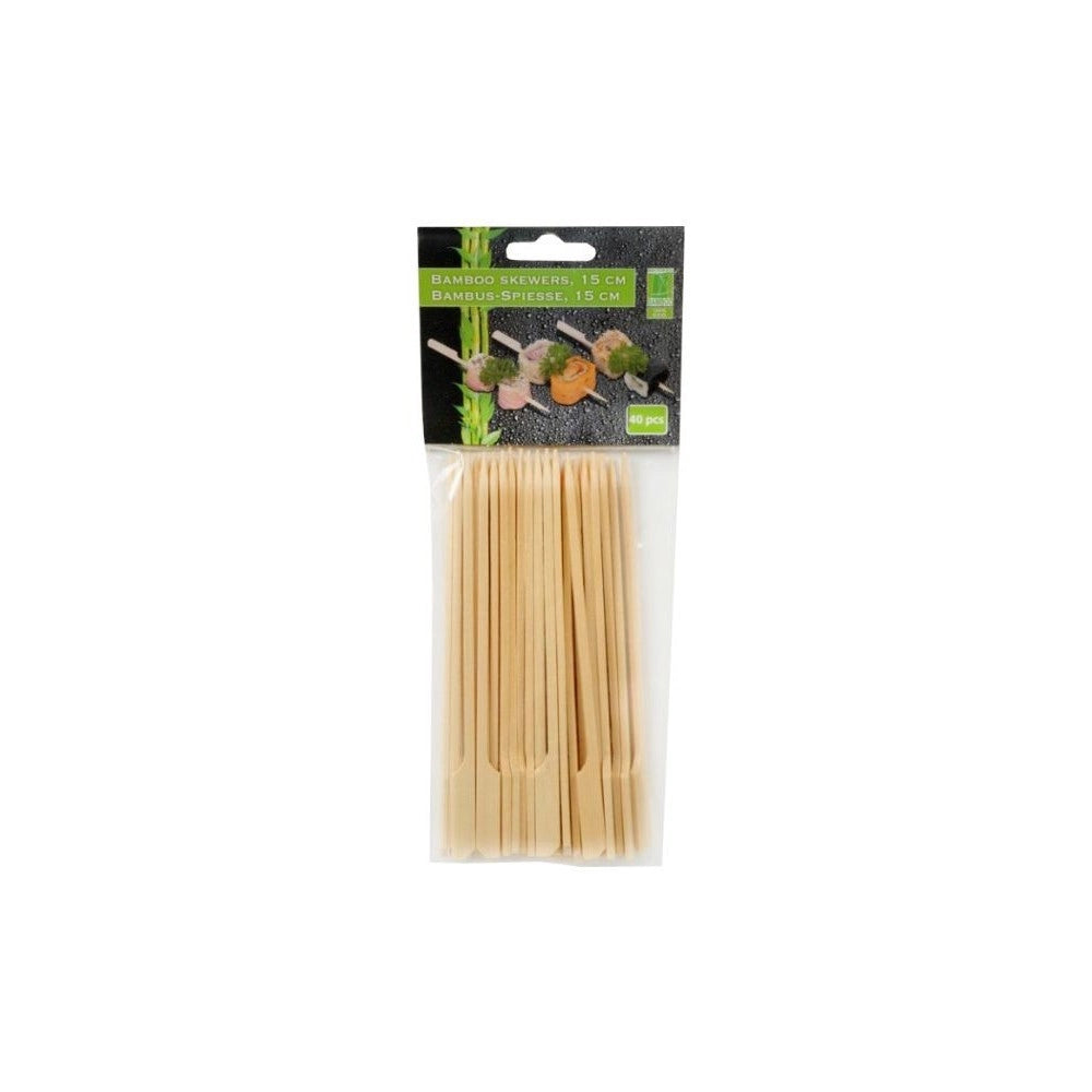 Trade Shop - Bastoncini Porta Stuzzichini In Bamboo 15 Cm Confezione Da 40 Pezzi -