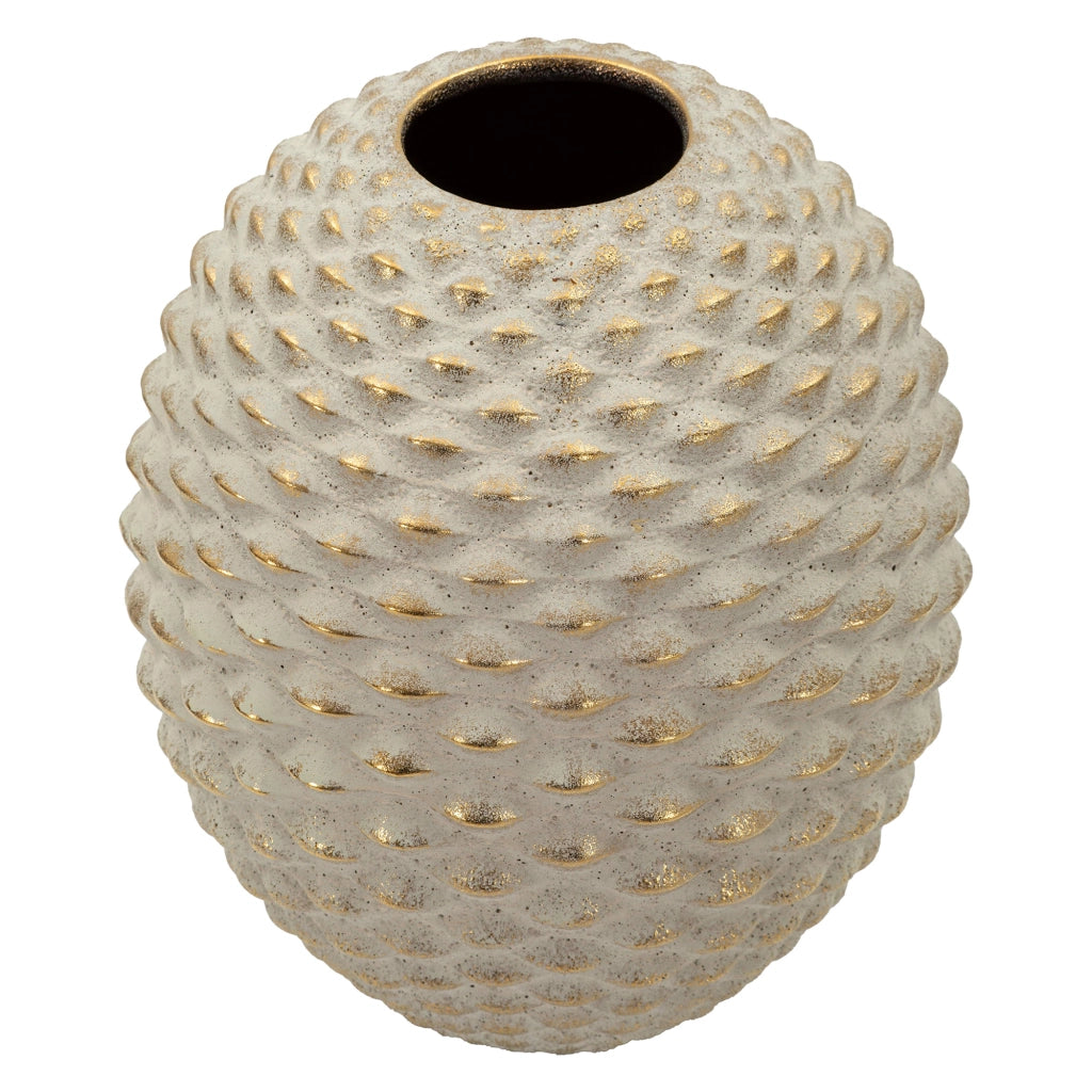 Faso, Vaso Finitura Geometrica a Rilievo, Beige