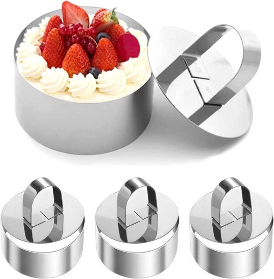 Set di 4 Dessertering e Dinerring in Acciaio Inossidabile - 8 cm