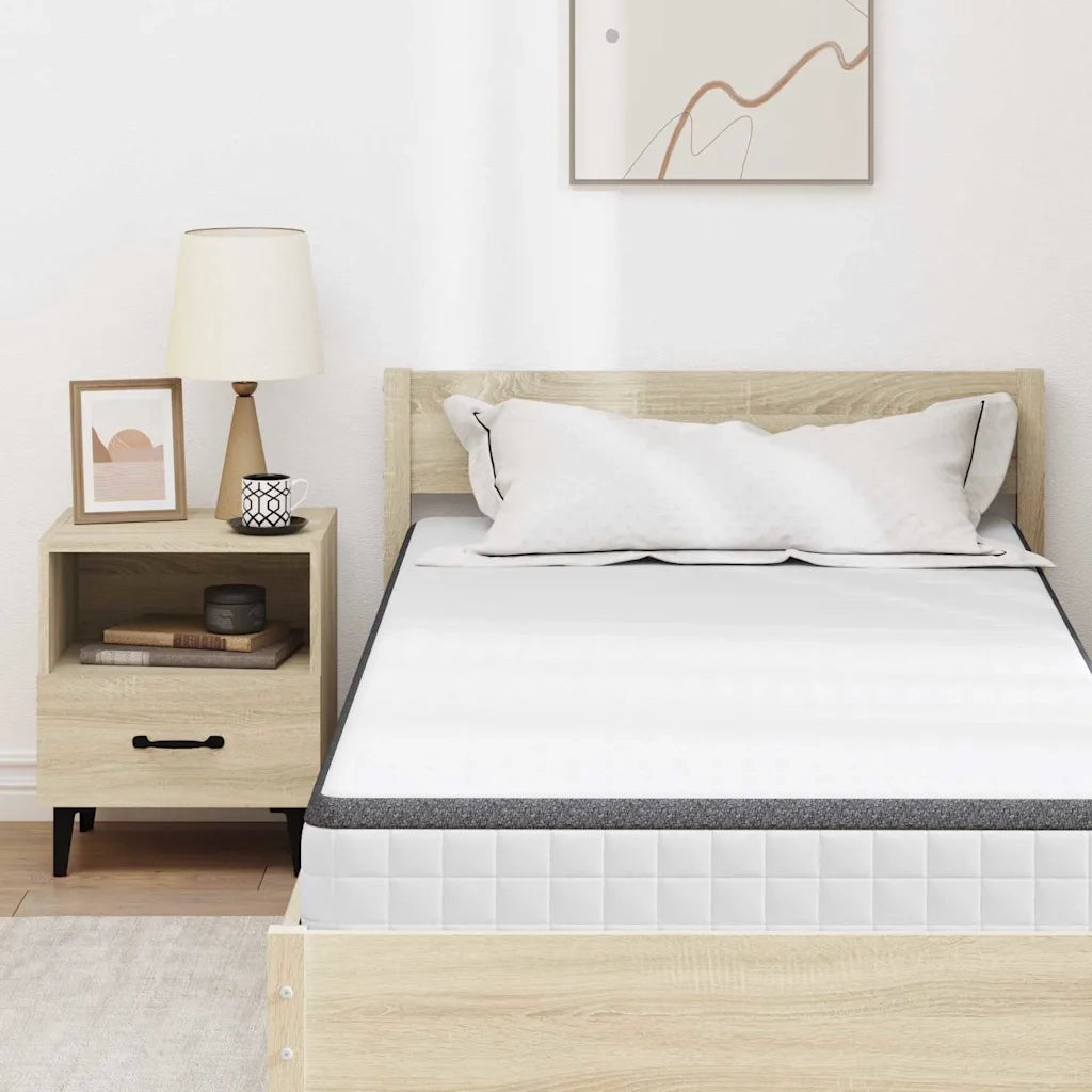 Materasso-Materasso per letto Bianco e Grigio 100 x 200 cm Molla Bonell
