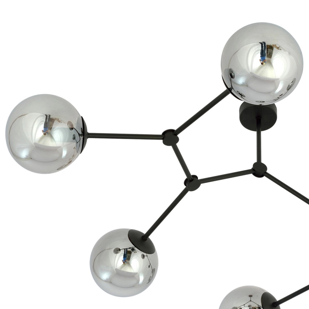 Lampadario Emibig SPACE 6xE14 vetro nero/cromo 108cm