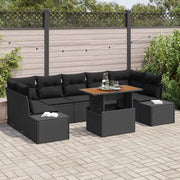 Set da Pranzo per Giardino con cuscino 8 pcs Nero e Marrone