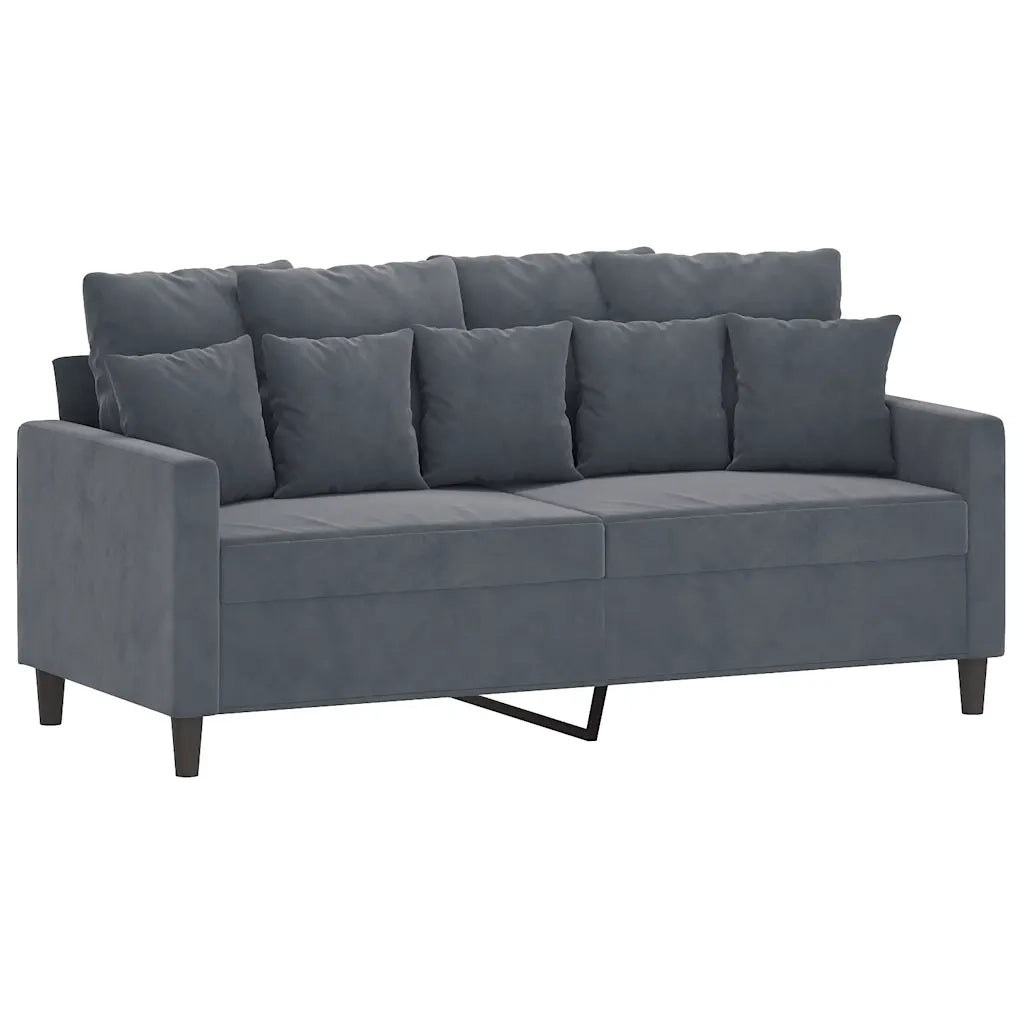 Divano a 2 Posti-Sofa 2 Posti grigio scuro140 cm in Velluto 186642